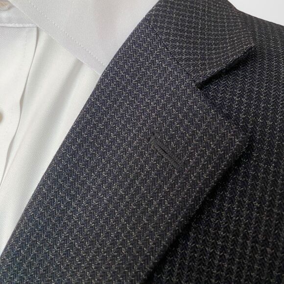 Pronto Uomo Platinum Mens Sport Coat Blazer Two Button Navy Casual Wool Suit 44L - Picture 4 of 12